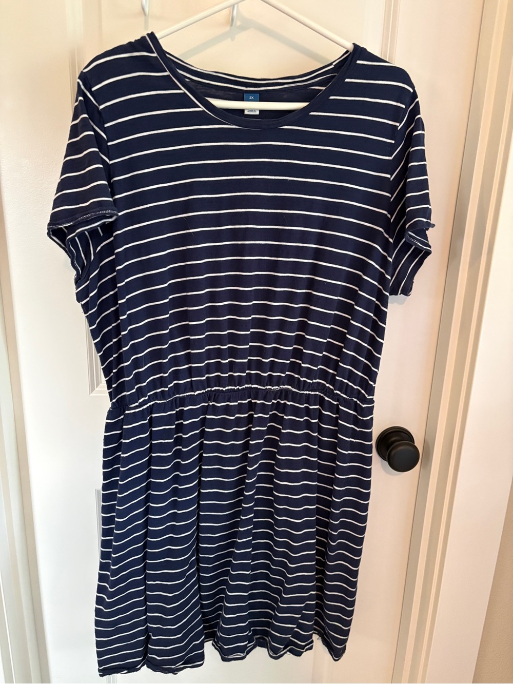 Old Navy- Navy and White Striped Casual Dress.  Size 2X